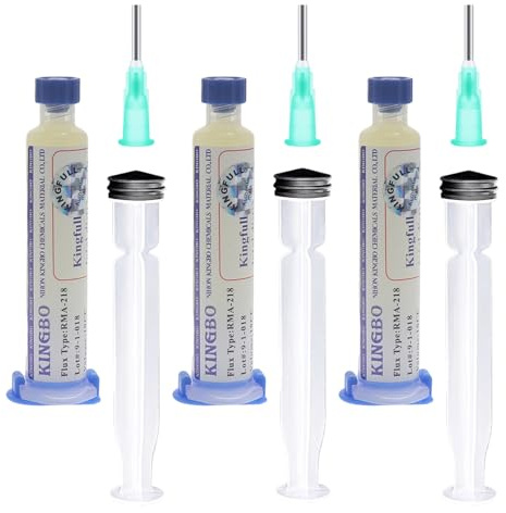 KSJEHW 3 Pezzi Flussante per Saldatura a Stagno, Pasta Saldante Professionale con 3 Pistoni, Flux per Saldatura BGA SMD e Riparazione Elettronica, Pasta per Saldare ad Alta Precisione, No-Clean
