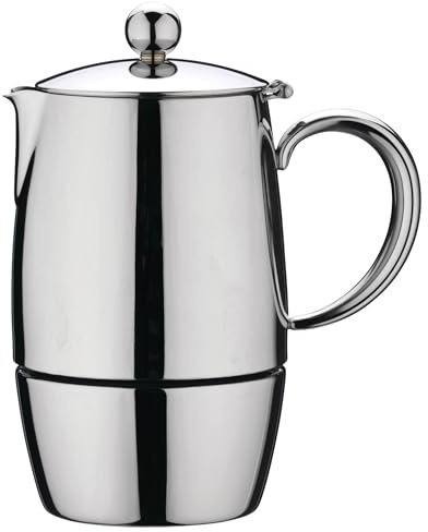 Café Stål BEC-10M Bellux Collection-Caffettiera Espresso in Acciaio Inox 18/10 lucidato a Specchio, 10 Tazze