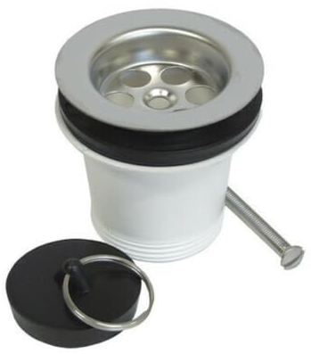 Schläfer 3439705 | Kitchen Sink Drain 70 mm, Sink, Sink, Bathroom, Bar, Siphon Drain 1 1/2 (inch) Sink Hole Socket diam 45-55 mm, Stainless Steel Basket with PVC Cap