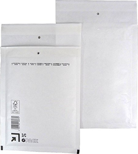 Global Pack Luftpolsterumschlag, gepolsterter Umschlag, 170 x 225 mm, 3/C