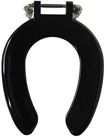Celmac Crescent Black Child Toilet Seat | 12 Durable U-Shape Plastic Seat for Schools, Playgroups, & Infant Toilets | Manual Operation | Ideal for Junior Facilities & Training Use
