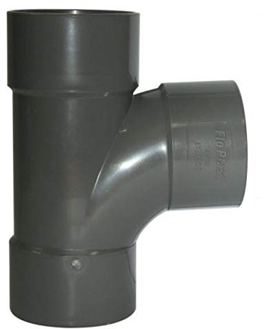 FLOPLAST Solvent Grey 40mm (43mm) Waste Swept Tee - Bag of 2