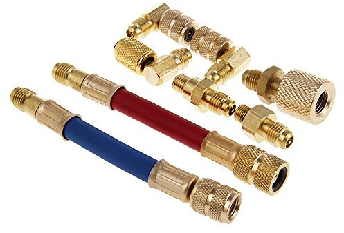 WeFoonLo Aire Acondicionado Refrigeración R134A R12 Convertir Adaptador Coche AC Conector Manguera Set Kit (adaptador)