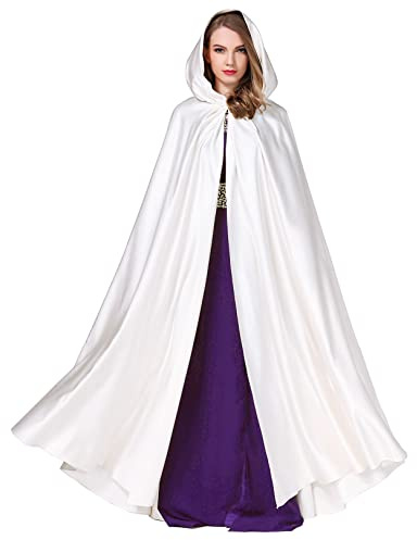 BEAUTELICATE Capa con Capucha Medieval Mujer Disfraz Abriga Larga para Novia Vampiro Princesa Bruja Halloween Navidad Fiesta Cosplay Fotografía