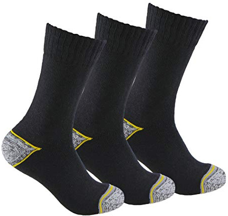 chaussettes de travail (3 paires) sans Coutures pour toute L'année, avec Talon et pointe renforcés, Idéal pour l'utilisation avec chaussures de sécurité et pour sports d'hiver ou situation d'froid et