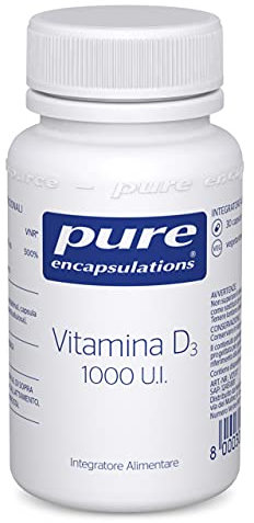 Pure Encapsulations - Vitamina D3 1000 UI – Integratore con Colecalciferolo – Ossa, Muscoli e Immunità – 30 Capsule