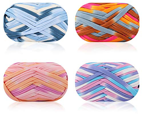 iSuperb 3 Pack Textilgarn zum Häkeln und Stricken,Strickgarn, weiches Kerngarn,Fabric Cloth T-Shirt Yarn,für Teppiche Decke und Kunsthandwerk