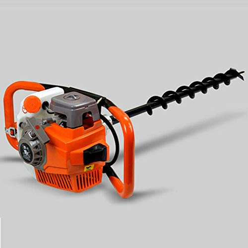 2-Takt 71CC Benzin Erdbohrer Erdbohrgerät Erdlochbohrer Pfahlbohrer+3 Bohrer,luftgekühlt,mit 3 Schnecken(4 Zoll, 6 Zoll und 8 Zoll)