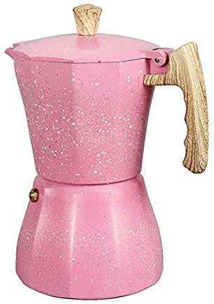 JUSTYINUO Caffettiere Macchina da caffè Espresso Cafeteira Percolatore Pot Pot Tovetop Caffettiera per caffè 300ml Rosa .Tea Pots & Coffee Servers (Color : Pink)
