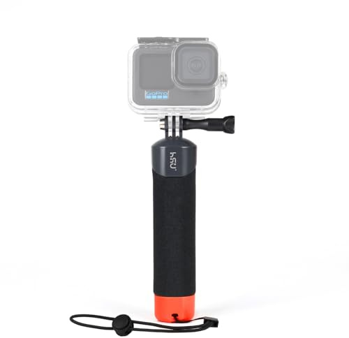 HSU Wasserdichter Schwimmender Griff für GoPro Osmo Action Insta 360 Kamera | Selfie-Stick Handgriff Zubehör für Wassersport, Floating Hand Grip für GoPro Hero 13/12/11/10/9, Osmo Action 6/5 Pro/4/3