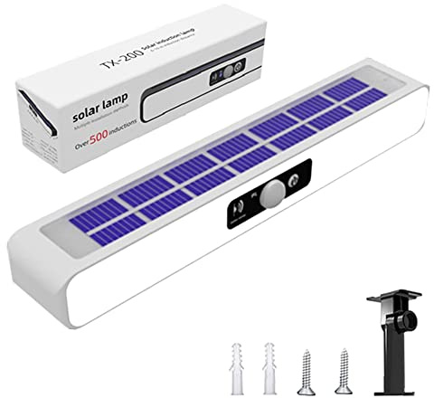Wisada Solarlampe mit Bewegungsmelder, Wasserdichtes Weißes Licht Solarlampen für Außen, 3 Modi Automatische Induktion Solarleuchten für Garten, Diele, Hof (Weiße Schale)