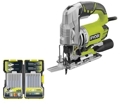 Pack RYOBI Scie sauteuse pendulaire électrique 680W RJS1050-K - Coffret de 20 lames RAK20JB