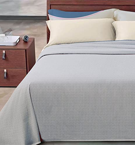 Passione per le tele COPRILETTO IN COTONE TINTA UNITA. Copriletto primavera/estate in piquet di cotone tinta unita millerighe leggero traspirante 8 colori disponibili (matrimoniale, perla)