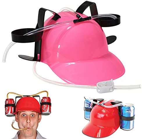 Casque de fête à bière gobelets et bière canettes, tuyau d'hydratation, amusant, unisexe, cadeau