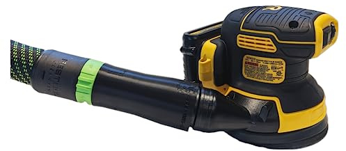 Vacuum Adapter for Dewalt Sanders to Festool hose - Superior Dust Collection - Galactic Gadgets (Festool 27mm - Black)