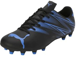 PUMA Attacanto Fg/Ag, Soccer Shoe Uomo, Puma Black Bluemazing, 43 EU