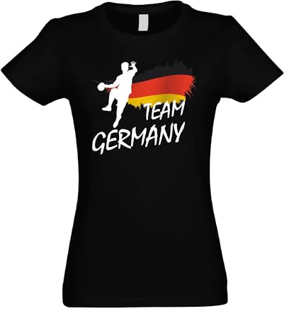 Kiwistar – T-shirt dam – handboll team Tyskland – handbollsspelare – present man sportspelare t-shirt – fanshirt, svart, XL