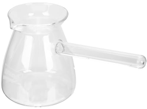 Kichvoe Türkische Kaffeekanne Aus Dickwandigem Borosilikatglas Cezve Mit Seitlichem Griff Transparenter Wasserkocher Für Türkischen Kaffee Hitzebeständig Bis 100 °C Für Tee Und Milch