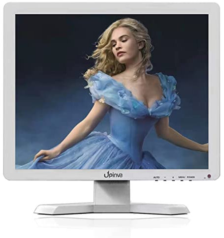 Upinva 17 Zoll weißes Monitor Display CCTV Kamera Überwachung LCD Monitor Unterstützung HDMI AV BNC VGA USB Multifunktionseingang 1280x1024 Full HD Kleine Monitore