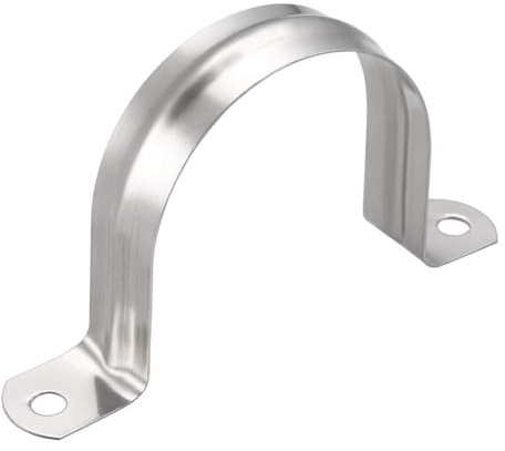 TA-VIGOR 5Pcs Rigid Pipe Straps, 60mm 2 Holes Stainless Steel Tension Tube Clip Clamp, Heavy Duty Conduit Clamps for Pipe Tube Wire Fixing, Laying Plumbing, Electricity, Exhaust