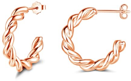 Loutade 925 Sterling Silber Creolen - Hypoallergen Leichte Ohrringe für Damen - Stecker Ohrschmuck für Weihnachten und Geburtstag
