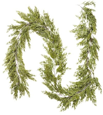 Milageto Christmas Artificial Cypress Leaf Vine Hanging Decoration Lifelike for Room Decor, 180cm