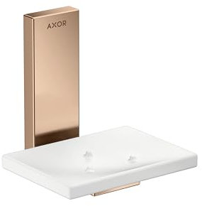 hansgrohe AXOR UNIVERSAL Rectangular Seifenschale, Metall, Ablage Glas, 42605300, Farbe: Polished Red Gold