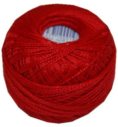 PERLOVKA Kreuzstichgarn Baumwolle Perlgarn 10g 85m rot (3292)