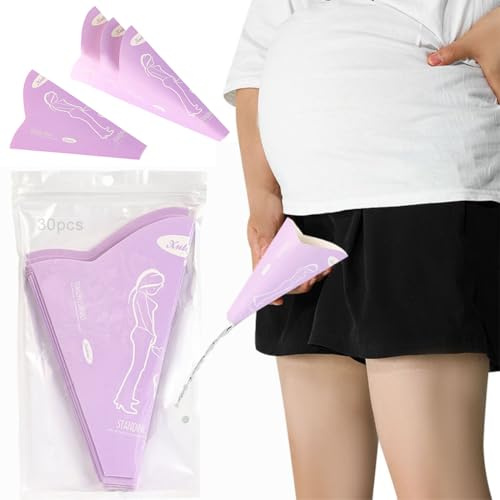 ZEPIQOR 30 pièces Urinoir Femme, pisse debout femme, pipi debout, Pisse Debout Portable pour Femme, Entonnoir en Papier Jetable pour Le Camping, Randonnée, Activités de Plein Air et Plus
