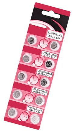 Hrtyvhin Lot de 10 / 20 piles bouton alcalines AG9 LR936 1 5 V AG9 LR936 - Idéales pour les voyages en montres électroniques