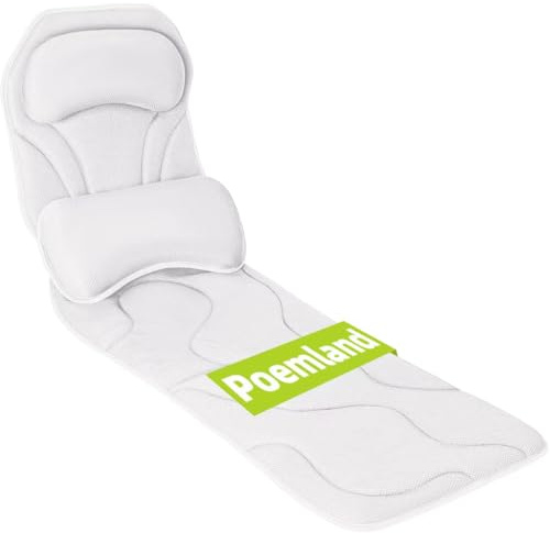 Full Body Bath Pillow for Tub, Bathtub Pillow with Removable Lumbar Pillow, 3D Air Mesh Spa Bath Cushion, 168 Suction Cups, Tub Pillow for Head, Neck, Back and Legs Support, Bathtub Accessories