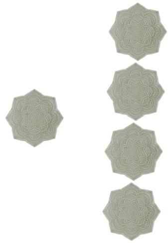 Healeved 5 Pièces plat à bijoux en céramique organisateur de porte-bijoux porte-plats anneaux bol plateau en céramique plateau de plaque de bijoux porcelaine blanche Green