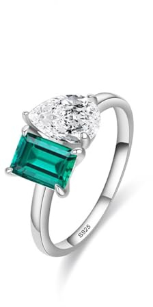 Aotiwe Silber Ringe Glitzer, S925 Ring Doppelzirkon Größe 60 (19.1) Damen Geschenke Geburtstag