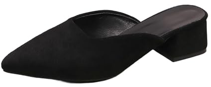 Pantoletter dam, med klack, pumps, klänning, skor, sommar, bekväma tofflor, stängda sandaler, damskor, strandskor, sommarskor, halkfria tofflor, tofflor, tofflor, fritidsskor, svart, 39 EU