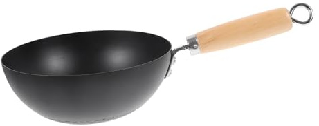BRIGHTFUFU Wok Japonés Pequeño De Hierro Forjado 20 Cm Fondo Redondo Sartén Wok Tradicional Para Cocina De Gas Uso Doméstico y Restaurantes