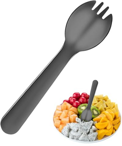 Spork - Cucharas de yogur de acero inoxidable, tenedores de postre resistentes a las caídas, cucharas creativas para helado, juego de cucharaditas de pudín para pasteles, aperitivos, ramen, arroz