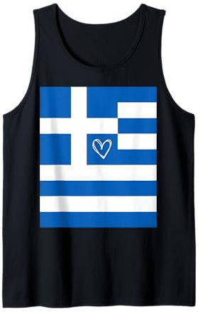 Bandiera della Grecia Cuore Greco Orgoglioso Patrimonio Giornata Canotta