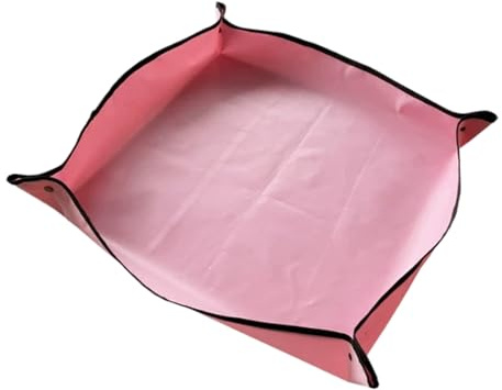 YSDINK Pflanzmatte für Umtopfen, wasserdichte + Faltbare Gartenmatte, Indoor/Outdoor Pflanzenmatte 75 x 75 cm, Ideal für Sukkulenten, Keimlinge, Bodenwechsel & Balkonpflanzen (Rosa)