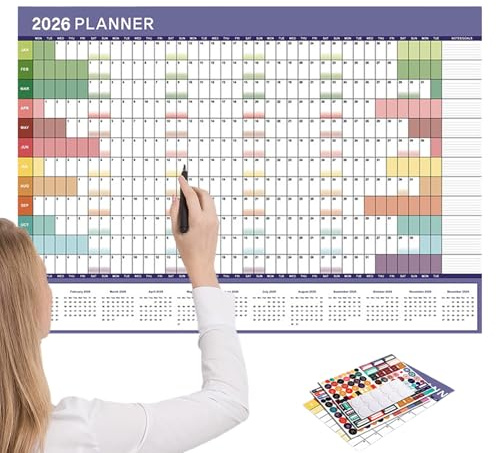 Calendario da Parete Annuale | Calendario 2026 12 - Organizzatore per Pianificazione da Scrivania Cucina Aula Casa Ufficio Scuola
