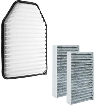 Engine Air Filter and Cabin Air Filter Kit Fit for Jeep Wrangler 3.6L V6 2011-2017 JK 3.6L V6 2018 Replace CA10348 53034018AD 53034018AE 68257791AA CF11777 55111302AA 68233626AA C16177