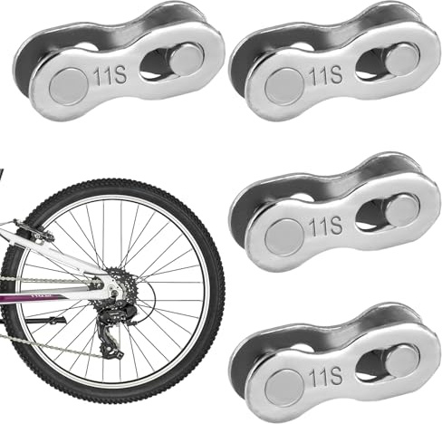 4 Paar Fahrrad Kettenschloss 11-fach für Shimano und SRAM Ketten | Verbindungsglied für 11-fach Fahrradketten; praktisch für Reparatur, Austausch und die Mitnahme im Fahrradwerkzeug.