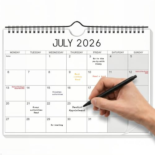 Calendar 2026-2027, Wall Calendar 2026 2027 Calendar UK 2027 Month to View | 18 months Calendar July 2026 to December 2027 Family Calendar Academic Wall Planner 2026/2027 for Home Office,30 x 21 cm