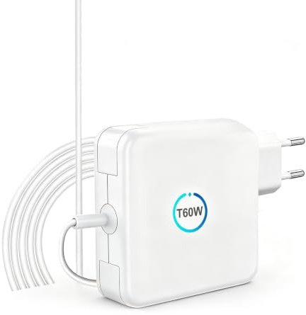 Cluvox Chargeur Rapide T-Tip 60W Compatible avec Mac Book Pro,Adaptateur pour Ordinateur Portable,Compatible avec Mac Book Air/Pro 11 et 13 Pouces (2012-2017),Modèles A1425,A1435,A1502,A1465,A1466