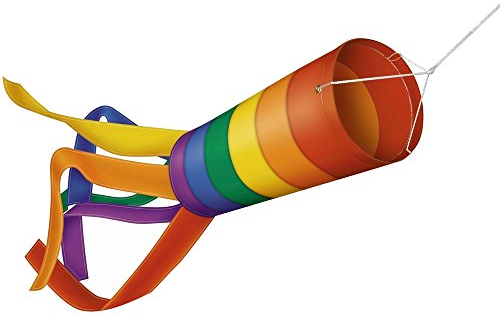 Günther Flugspiele 1310 - Farbenfrohes Windspiel Windsock, ca. 100 x 12 cm groß, als Dekoration für Garten, Terrasse und Balkon, wetterfest und lichtbeständig