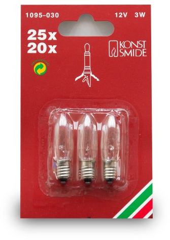 Konstsmide 1095-030 3 Ampoules Acrylique 2G7 Claire 3 W