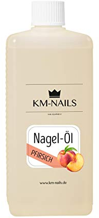 KM-Nails Olio per unghie alla pesca, super profumo e cura, 500 ml