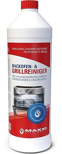 MAXXI CLEAN | Backofen & Grillreiniger - das Original | 750 ml Gel Paste | selbstarbeitender Reiniger und Fettlöser | für Backofen, Herdplatte & Grill | löst hartnäckige Verkrustungen