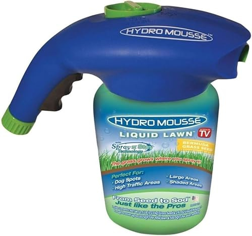Hydro Mousse Liquid Lawn System – Mélange de seigle des Bermudes – Cultivez de l'herbe là où vous le vaporisez – Fabriqué aux États-Unis
