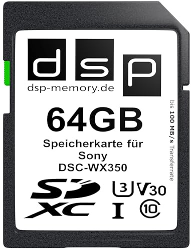 Scheda di memoria professionale V30 da 64 GB per fotocamera digitale Sony DSC-WX350