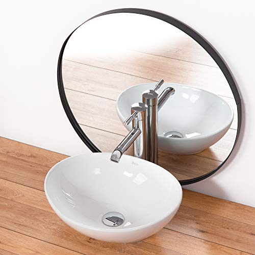 VBChome Waschbecken 40 x 33 cm klein Keramik Oval Waschtisch Handwaschbecken AUFSATZWASCHBECKEN WASCHSCHALE GÄSTE WC